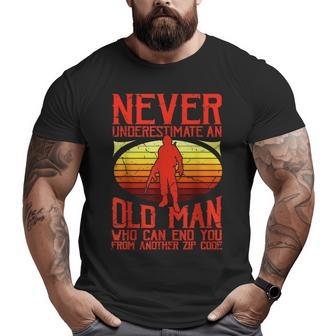 Never Underestimate An Old Man Zip Code Us Veteran Big and Tall Men T-shirt | Mazezy