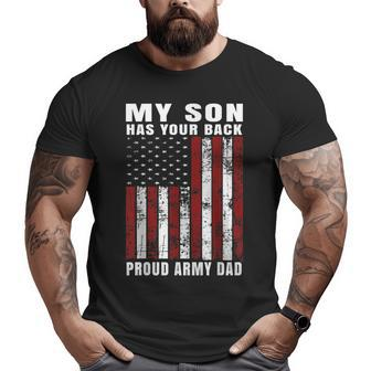 Unique Distressed Usa American Flag Proud Army Dad Big and Tall Men T-shirt | Mazezy