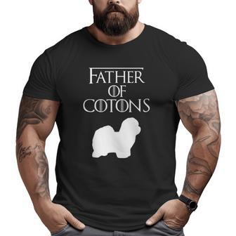 Unique White Father Of Coton De Tulear Dog Lover E010623 Ver2 Big and Tall Men T-shirt | Mazezy
