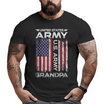 United States Army Grandpa American Flag For Veteran Big and Tall Men T-shirt | Mazezy