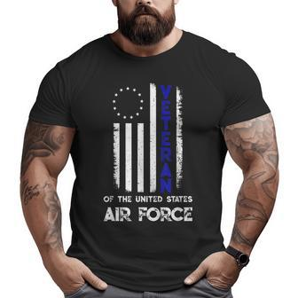 Us Air Force Veteran Day Vintage American Betsy Ross Flag Big and Tall Men T-shirt | Mazezy