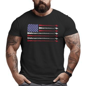 Us American Flag Jets 4Th Of July Veteran Soldier Patriotic Big and Tall Men T-shirt | Mazezy