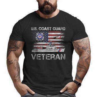 Us Coast Guard Veteran T Vintage Veteran Flag Veteran Big and Tall Men T-shirt | Mazezy