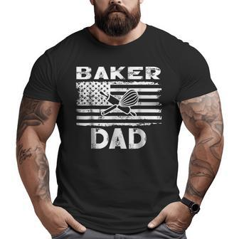 Us Flag Patriot Best Baker Dad Big and Tall Men T-shirt | Mazezy DE