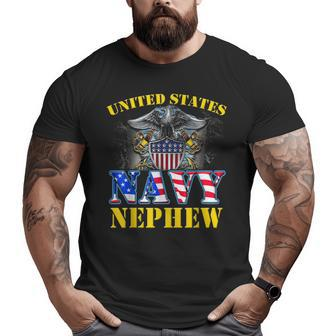 Us Military Navy Nephew With American Flag Veteran Big and Tall Men T-shirt | Mazezy