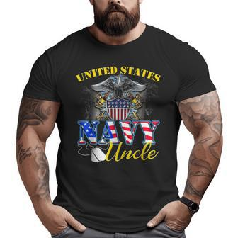 Us Military Navy Uncle With American Flag Veteran Big and Tall Men T-shirt | Mazezy