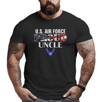 Us Proud Air Force Uncle With American Flag For Veteran Big and Tall Men T-shirt | Mazezy