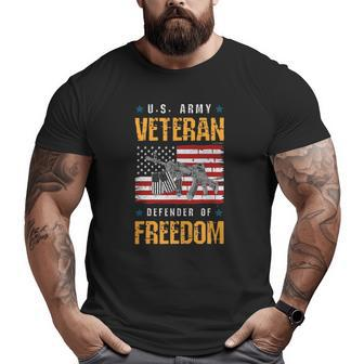 Us Veteran Defender Of Freedom Veterans Day Big and Tall Men T-shirt | Mazezy