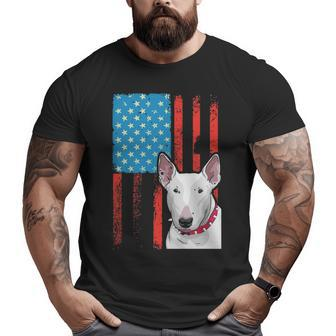 Usa American Flag Patriotic Dog Bull Terrier Big and Tall Men T-shirt | Mazezy