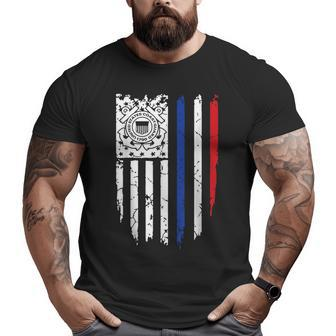 Usa American Flag Us Coast Guard Veteran Uscg Veteran Big and Tall Men T-shirt | Mazezy