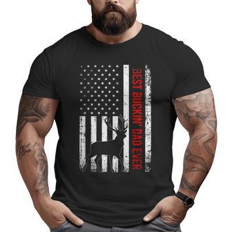 Usa American Flag Whitetailed Deer Best Buckin' Dad Ever Big and Tall Men T-shirt | Mazezy