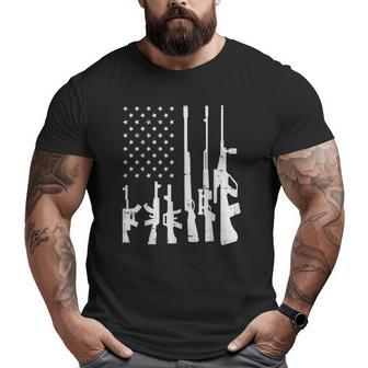 Usa Flag Guns 4Th Of July Pride Patriot Veteran Big and Tall Men T-shirt | Mazezy