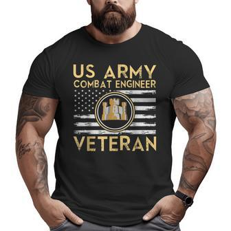 Usa Flag Army Veteran Us Army Combat Engineer Veteran Big and Tall Men T-shirt | Mazezy