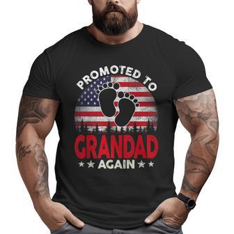Usa Flag Promoted To Great Grandad Again Fathers Day Usa Big and Tall Men T-shirt | Mazezy