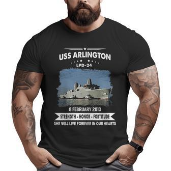 Uss Arlington Lpd Big and Tall Men T-shirt | Mazezy