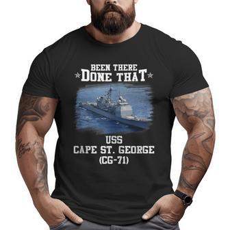 Uss Cape St George Cg-71 Ticonderoga Class Cruiser Veteran Big and Tall Men T-shirt | Mazezy