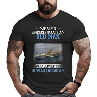 Uss Franklin D Roosevelt Cv42 Aircraft Carrier Veteran Day Big and Tall Men T-shirt | Mazezy