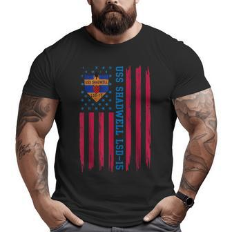 Uss Shadwell Lsd15 Dock Landing Ship American Flag Veteran Big and Tall Men T-shirt | Mazezy