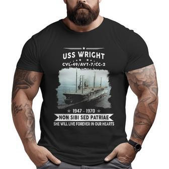 Uss Wright Avt 7 Cc Big and Tall Men T-shirt | Mazezy