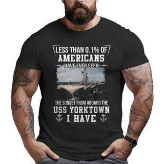 Uss Yorktown Cv 10 Sunset Big and Tall Men T-shirt | Mazezy