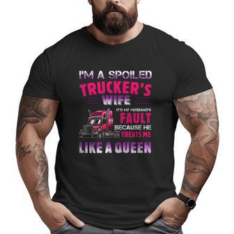 Valentine Trucker I'm A Spoiled Trucker's Wife Big and Tall Men T-shirt | Mazezy