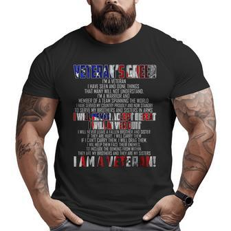 Veteran Is Creed I Am A Veteran Proud To Be Veteran Big and Tall Men T-shirt | Mazezy