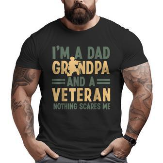 Veteran Dad Grandpa Patriotic Navy Army Veteran Pride Big and Tall Men T-shirt | Mazezy