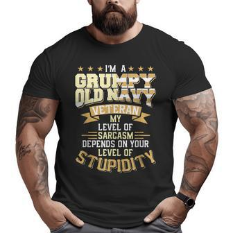 Veteran Im Grumpy Old Us Navy For Men Dad Grandpa Vet Big and Tall Men T-shirt | Mazezy