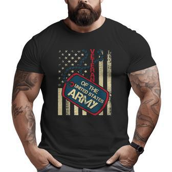 Veteran Of The United States Army Patriotic American Flag Big and Tall Men T-shirt | Mazezy
