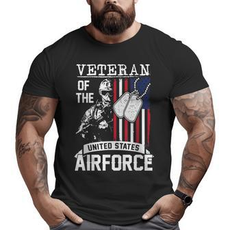 Veteran Of The United States Us Air Force Usa Flag Big and Tall Men T-shirt | Mazezy