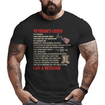 Veteran's Creed I'm A Veteran Proudly And Now Standby Big and Tall Men T-shirt | Mazezy