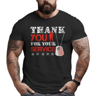 Veterans Day Tees Thank You For Your Service Big and Tall Men T-shirt | Mazezy