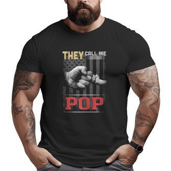 Vingtage They Call Me Pop Little Hand Big and Tall Men T-shirt | Mazezy