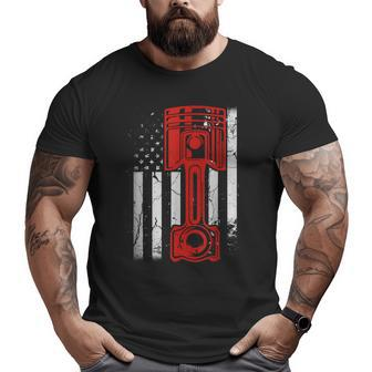 Vintage American Flag Diesel Muscle Car Mechanic Mens Usa Big and Tall Men T-shirt | Mazezy