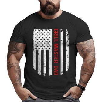 Vintage American Flag Proud Grill Master Dad Big and Tall Men T-shirt | Mazezy