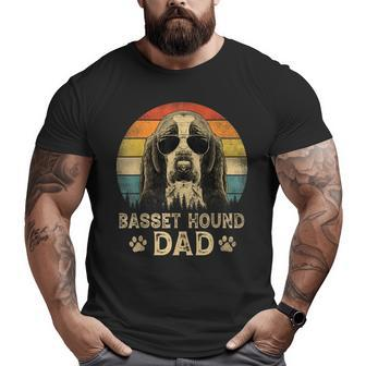Vintage Basset Hound Dad Dog Lovers Father's Day Big and Tall Men T-shirt | Mazezy