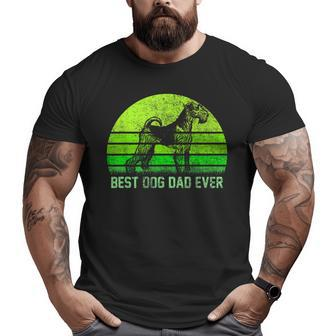 Vintage Best Airedale Terrier Dog Dad Ever Silhouette Sunset Big and Tall Men T-shirt | Mazezy CA