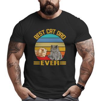Vintage Best Cat Dad Ever British Shorthair Cats Dad Big and Tall Men T-shirt | Mazezy CA