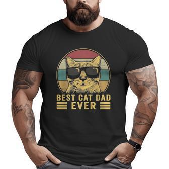 Vintage Best Cat Dad Ever Bump Fit Big and Tall Men T-shirt | Mazezy