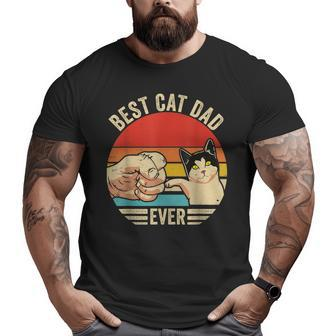 Vintage Best Cat Dad Ever Cat Daddy Fathers Day Big and Tall Men T-shirt | Mazezy