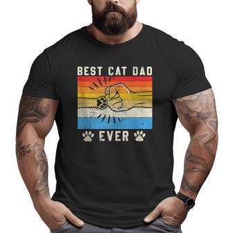 Vintage Best Cat Dad Ever Cat Dad Father Day Big and Tall Men T-shirt | Mazezy