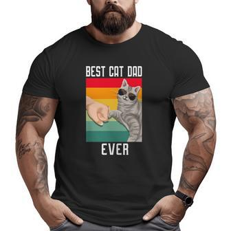 Vintage Best Cat Dad Ever Father's Day Big and Tall Men T-shirt | Mazezy