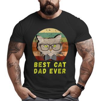 Vintage Best Cat Dad Ever Kitten Men Cat Kitties Lover Kitty Big and Tall Men T-shirt | Mazezy