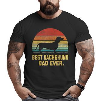 Vintage Best Dachshund Dad Ever Big and Tall Men T-shirt | Mazezy