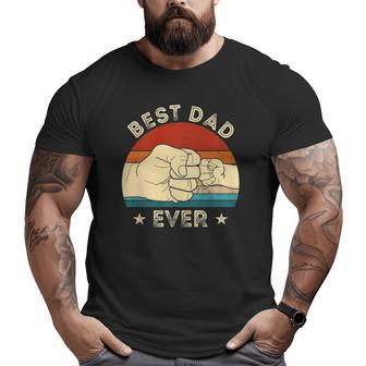 Vintage Best Dad Ever Fist Bump Father's Day Daddy Premium Big and Tall Men T-shirt | Mazezy