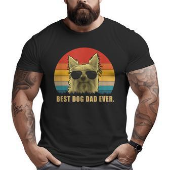 Vintage Best Dog Dad Ever T Silky Terrier Big and Tall Men T-shirt | Mazezy