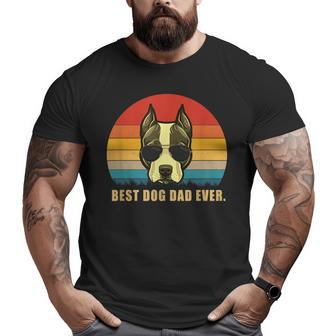 Vintage Best Dog Dad Ever T Staffordshire Bull Terrier Big and Tall Men T-shirt | Mazezy