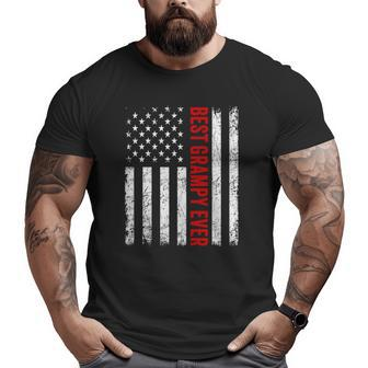 Vintage Best Grampy Ever American Flag Father's Day Big and Tall Men T-shirt | Mazezy