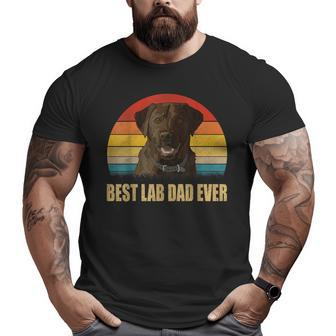 Vintage Best Lab Dad Ever Labrador Retriever Lovers Big and Tall Men T-shirt | Mazezy