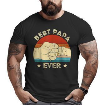 Vintage Best Papa Ever Fist Bump Grandpa Father's Day Big and Tall Men T-shirt | Mazezy